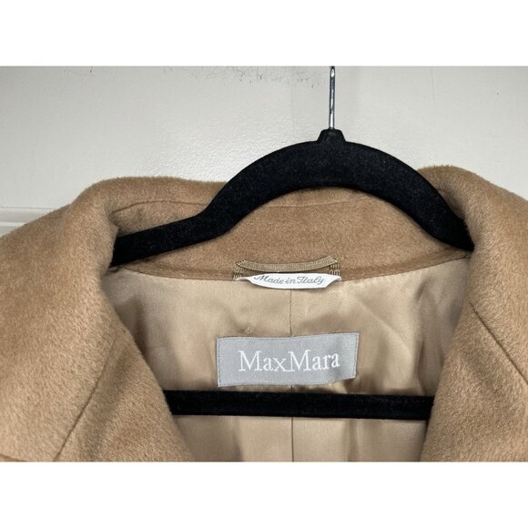 MaxMara Beige Wool Overcoat Size US 10 - Picture 2 of 10